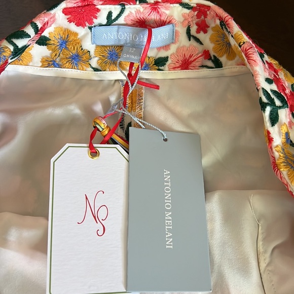 Antonio Melani The Nat Note Nellya Embroidered Floral Mesh Cropped Wide Leg Pant - Picture 9 of 12